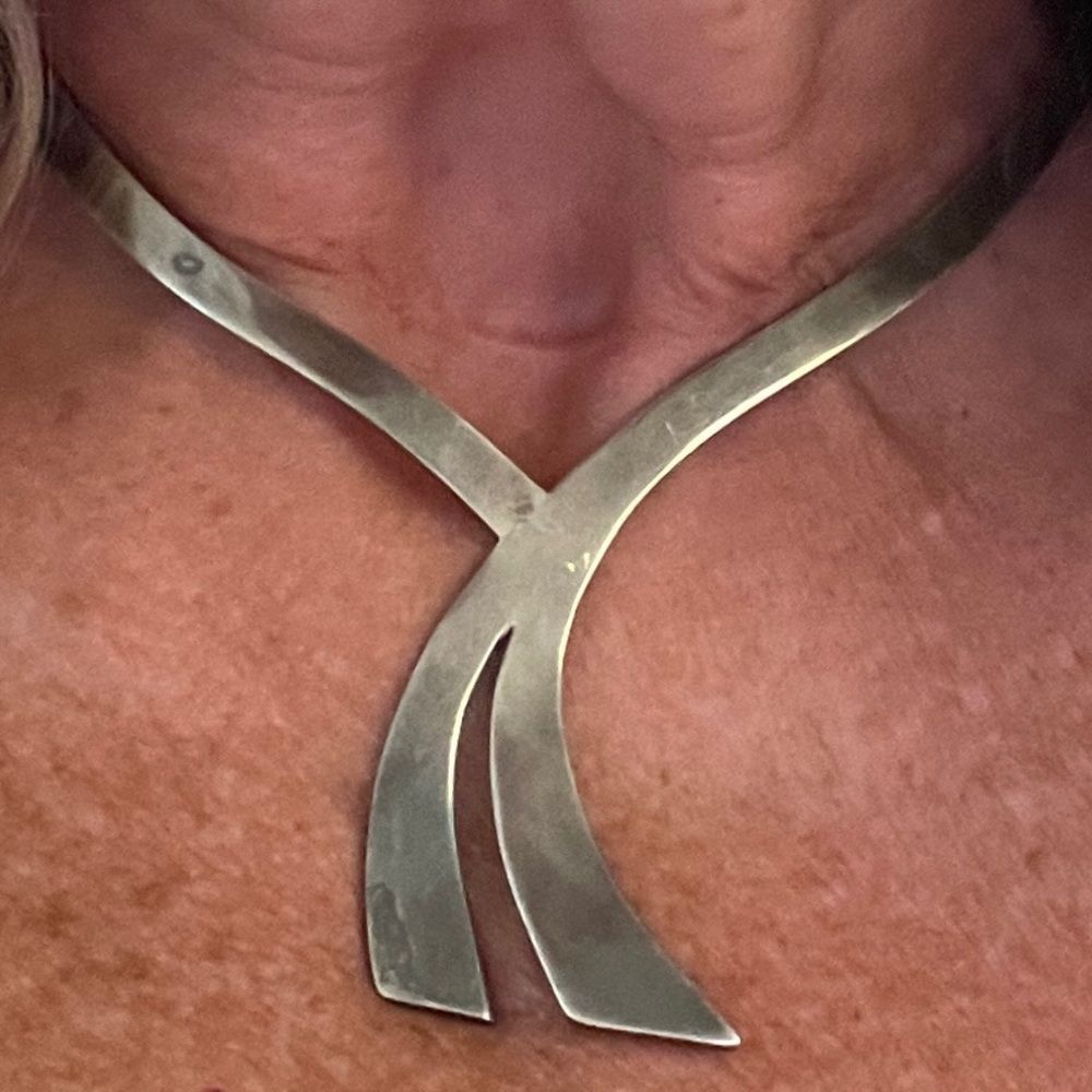 Alicia Plata Mexico Sterling Silver .925 Mid Century Modernist Necklace 44g - Picture 7 of 12
